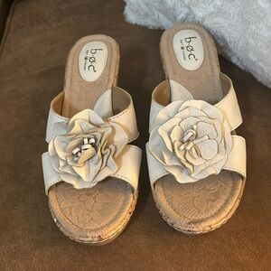 Leather B.O.C. Cork wedge leather sandals